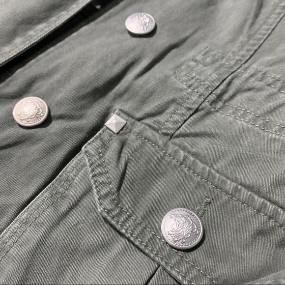 Olive Green Utility/Military Style Jacket/Coat - Picture 6 of 16